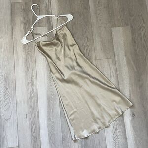 Silk Maison Dress mulberry cowl neck mini wommens Beige xsmall minimalist party